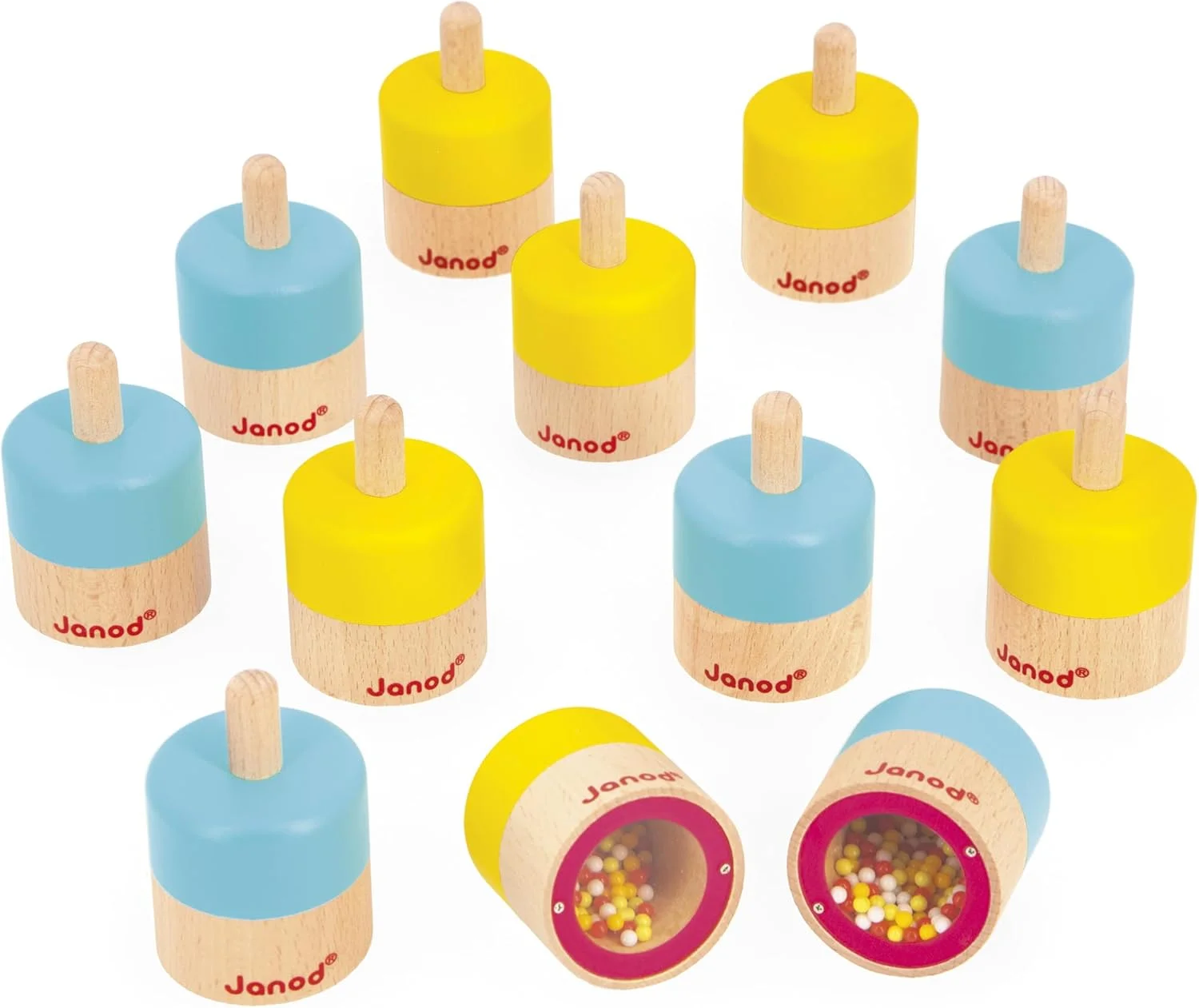 Janod Mémo sonore en bois (12 blocs, 6 sons à associer) dès 3 ans