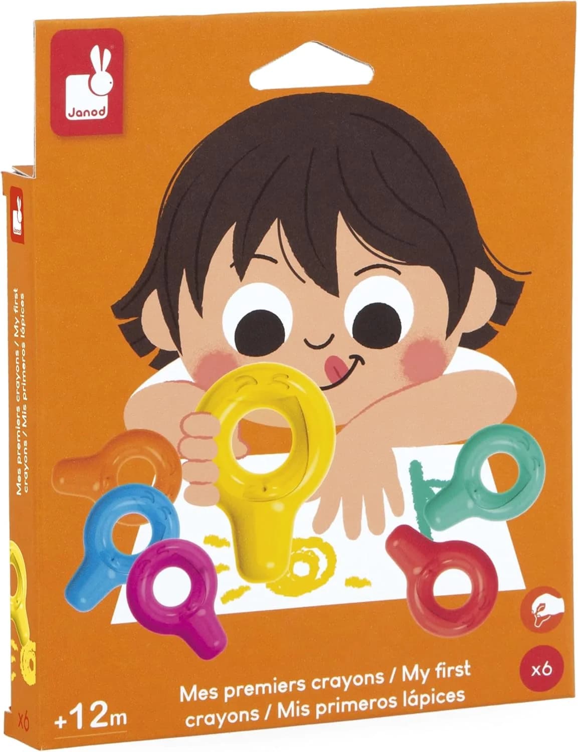 Janod Mes Premiers Crayons de Cire Bébé (x6) dès 12 mois