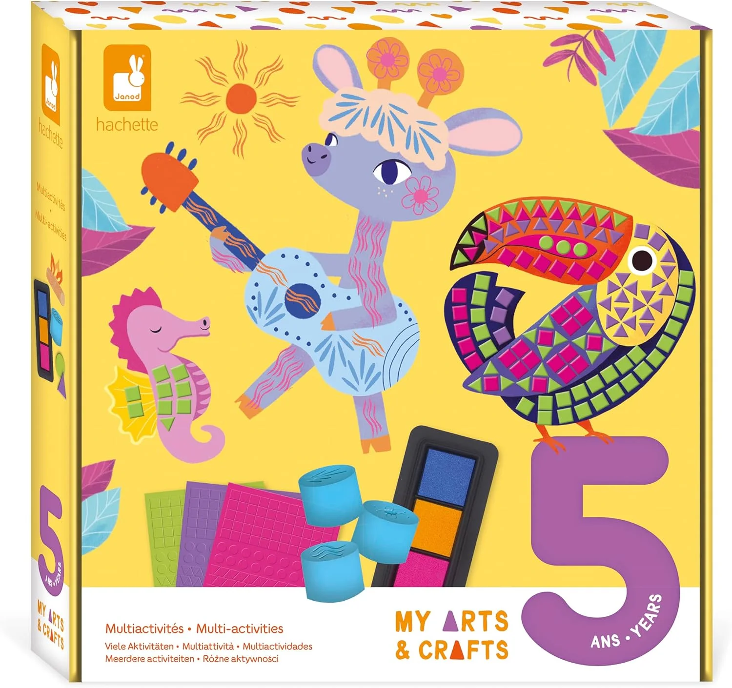Janod My Arts & Crafts - Coffret créatif multiactivités (peinture doigts + mosaïques) dès 5 ans