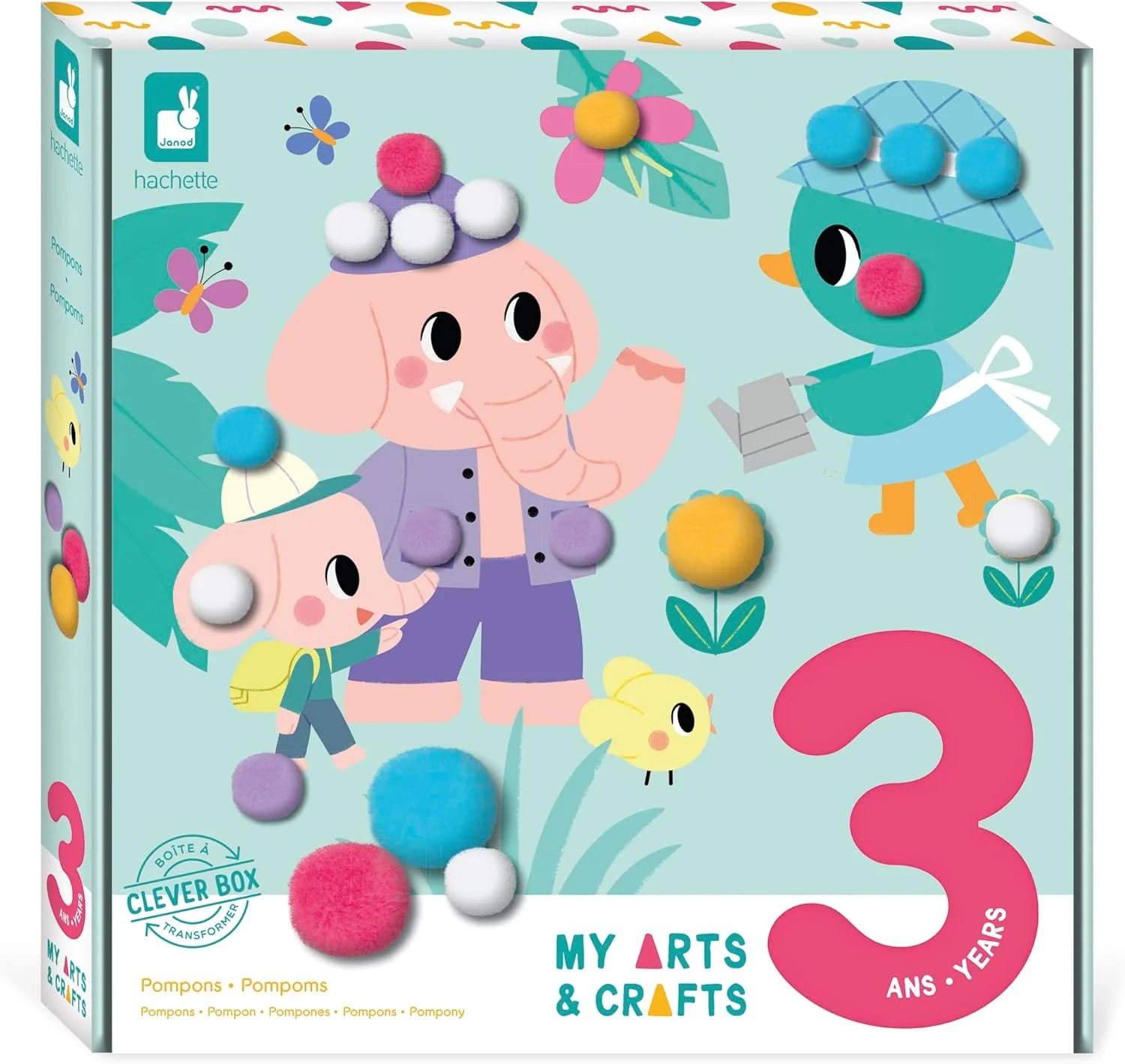 Janod My Arts & Crafts Coffret Pompons (3 ans+) - 4 tableaux