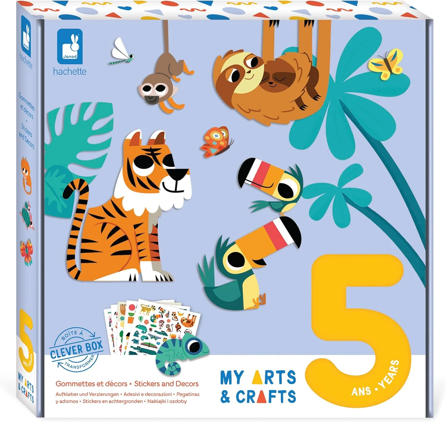 Janod My Arts & Crafts - Gommettes & décors jungle (5 tableaux) dès 5 ans