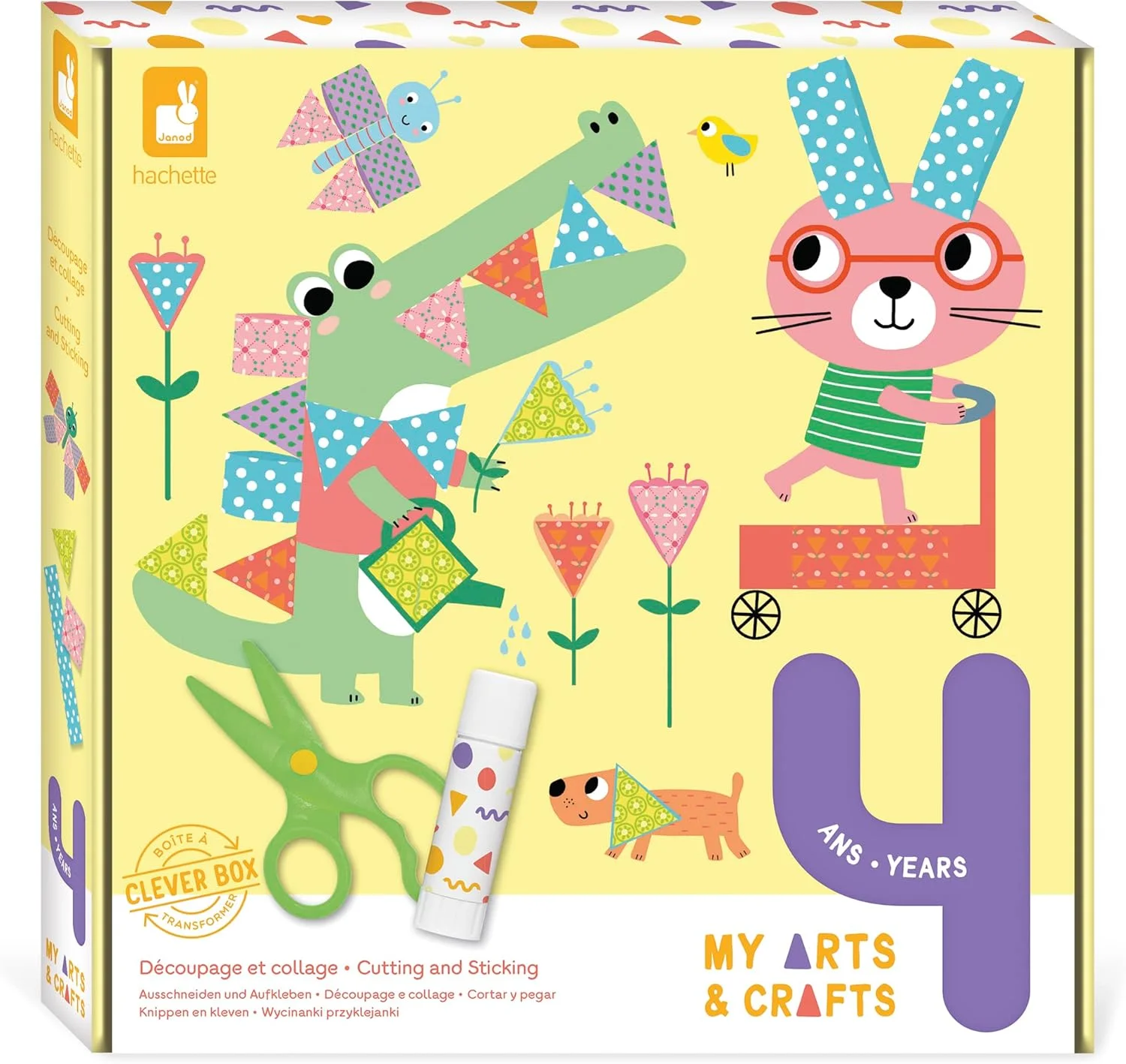 Janod My Arts & Crafts - Kit découpage & collage (4 tableaux) dès 4 ans