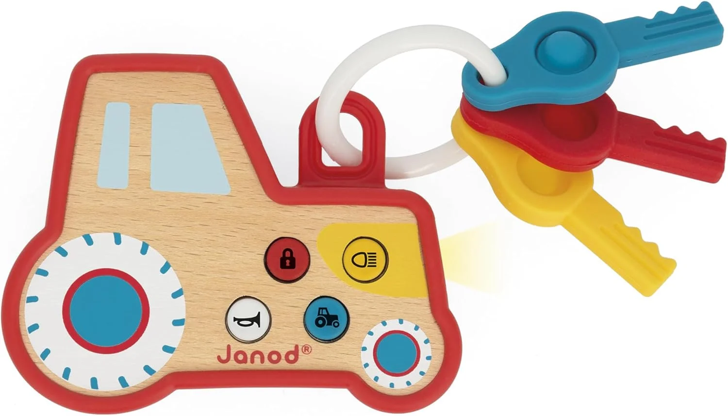Janod porte-clés hochet tracteur sonore dès 18 mois