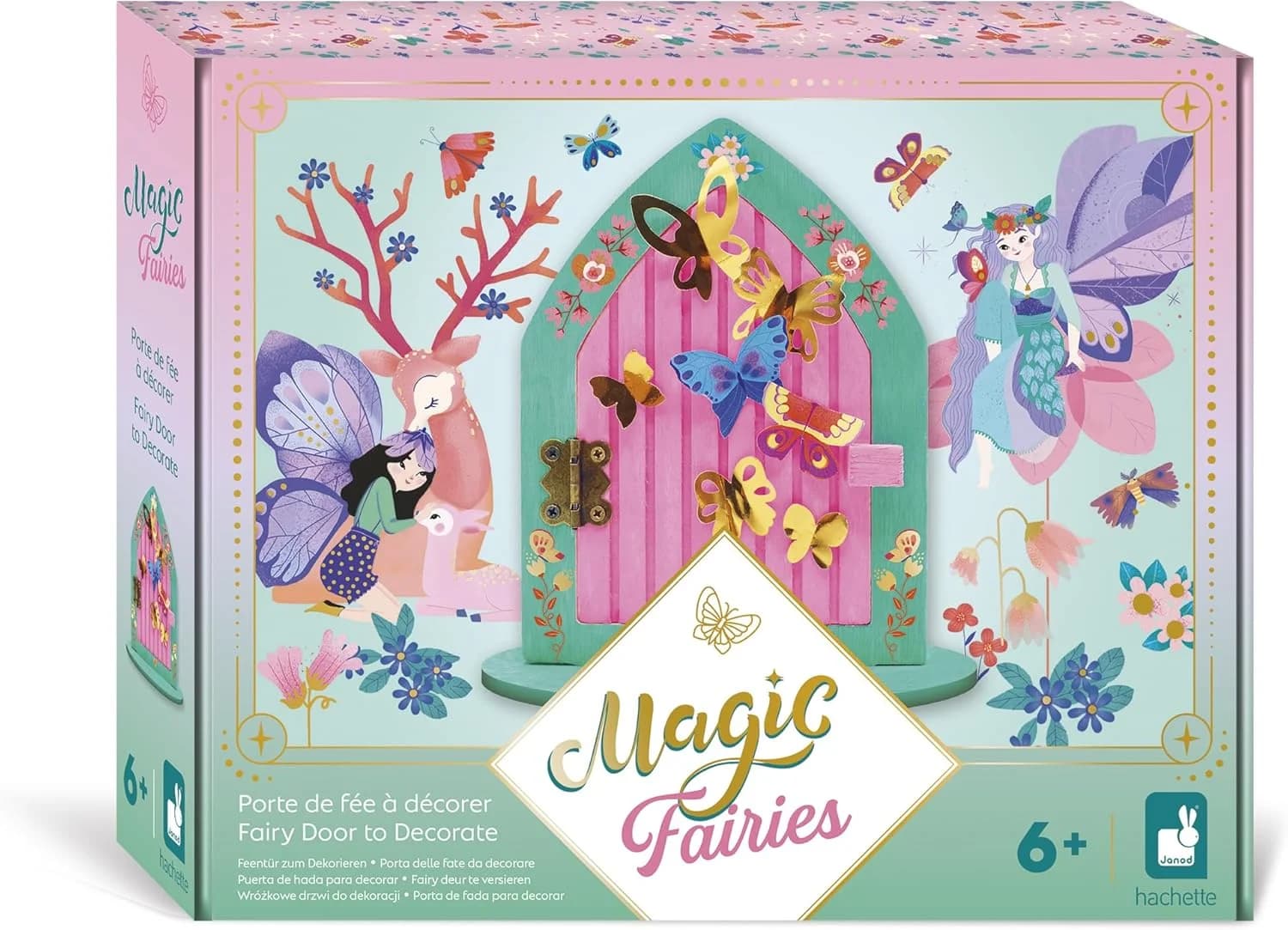 Janod - Porte de fée en bois à peindre et décorer Magic Fairies - 6 ans+