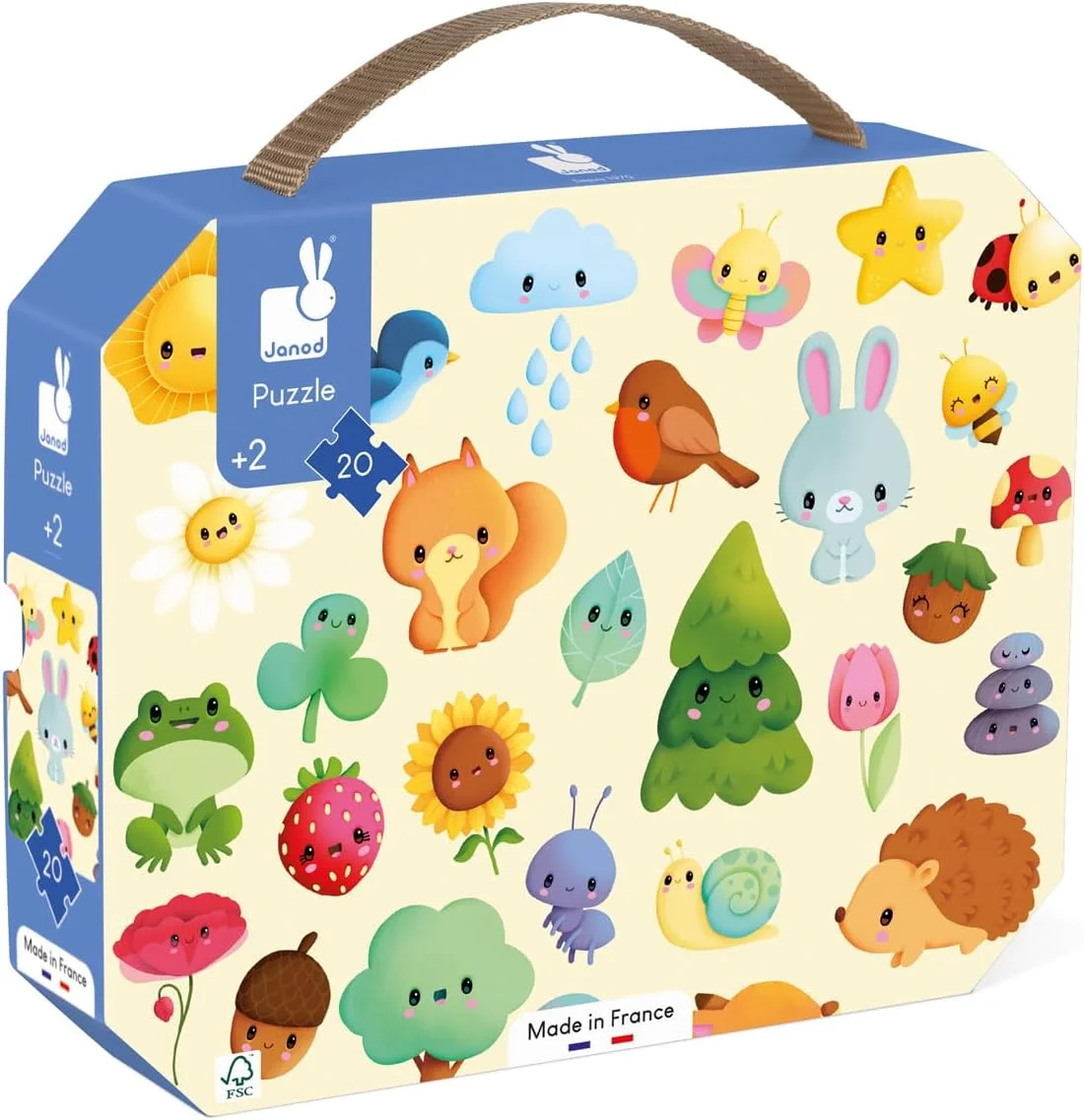 Janod – Puzzle imagier nature 20 pièces avec valisette, dès 2 ans (J02574)