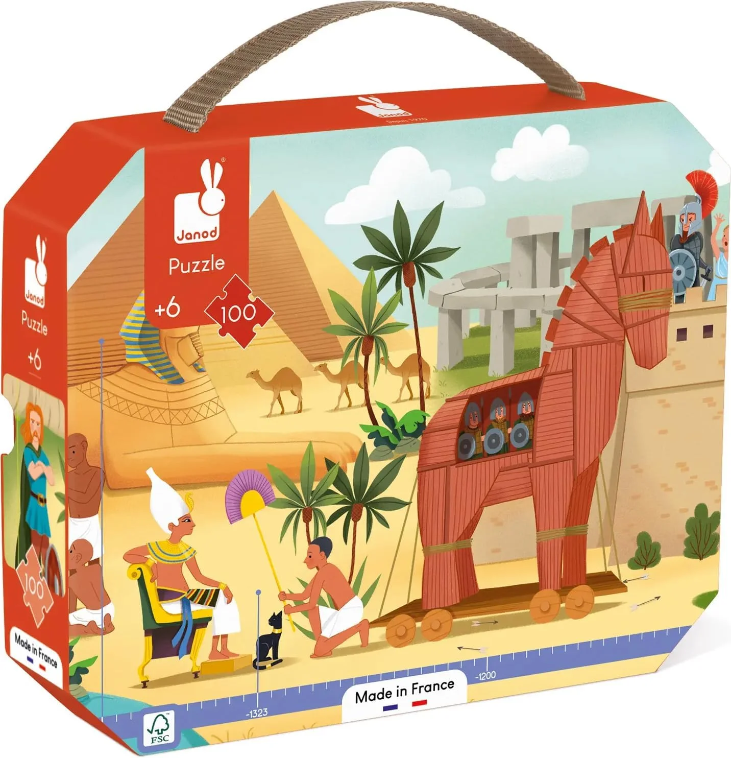 Janod Puzzle panoramique Antiquité & mythologie – 100 pièces (J02553)
