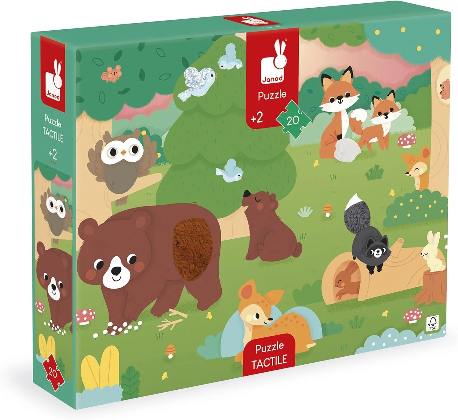 Janod Puzzle tactile Forêt (20 pièces, poster)