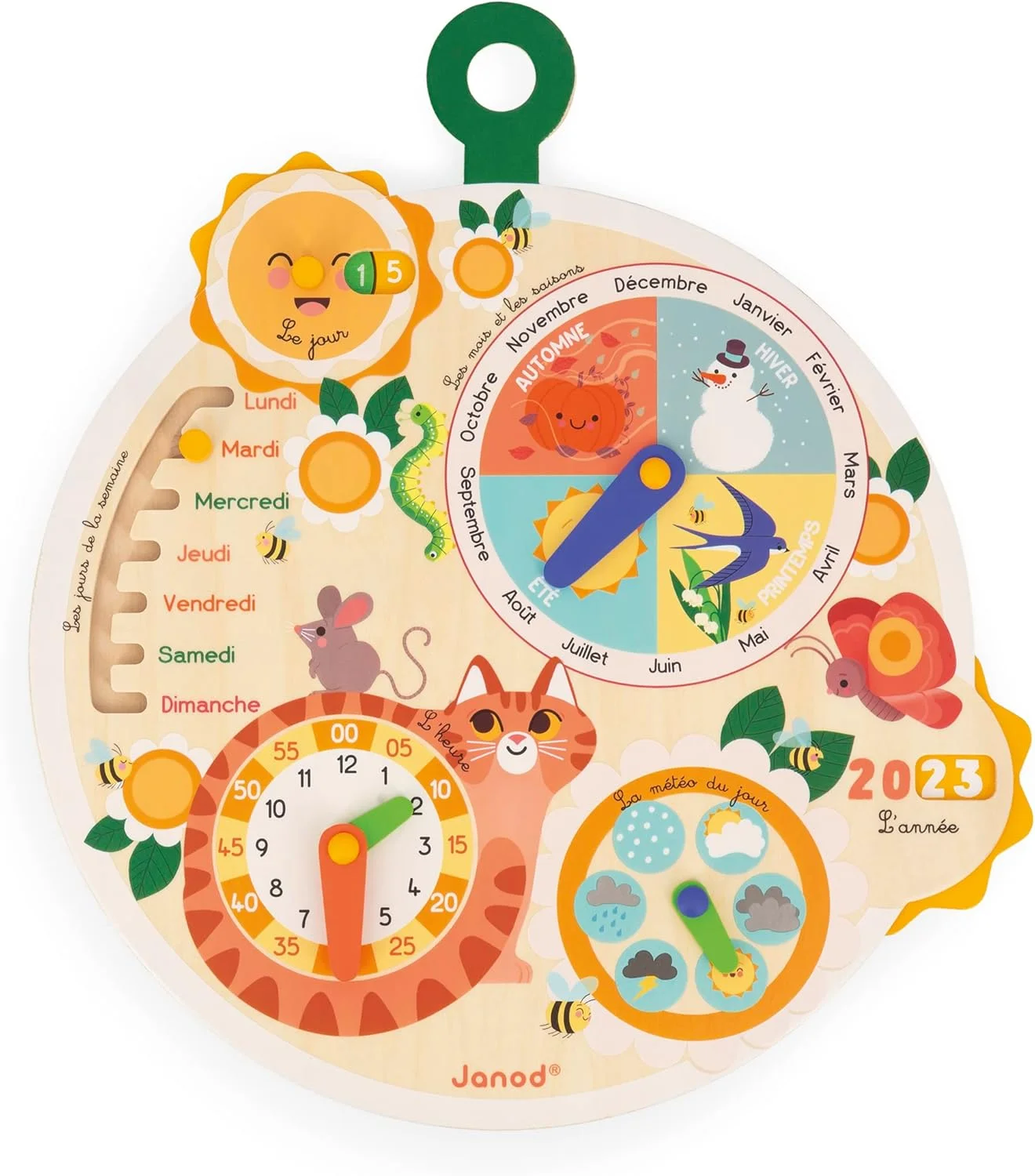 Janod Roue du temps en bois : calendrier éducatif (dès 3 ans)