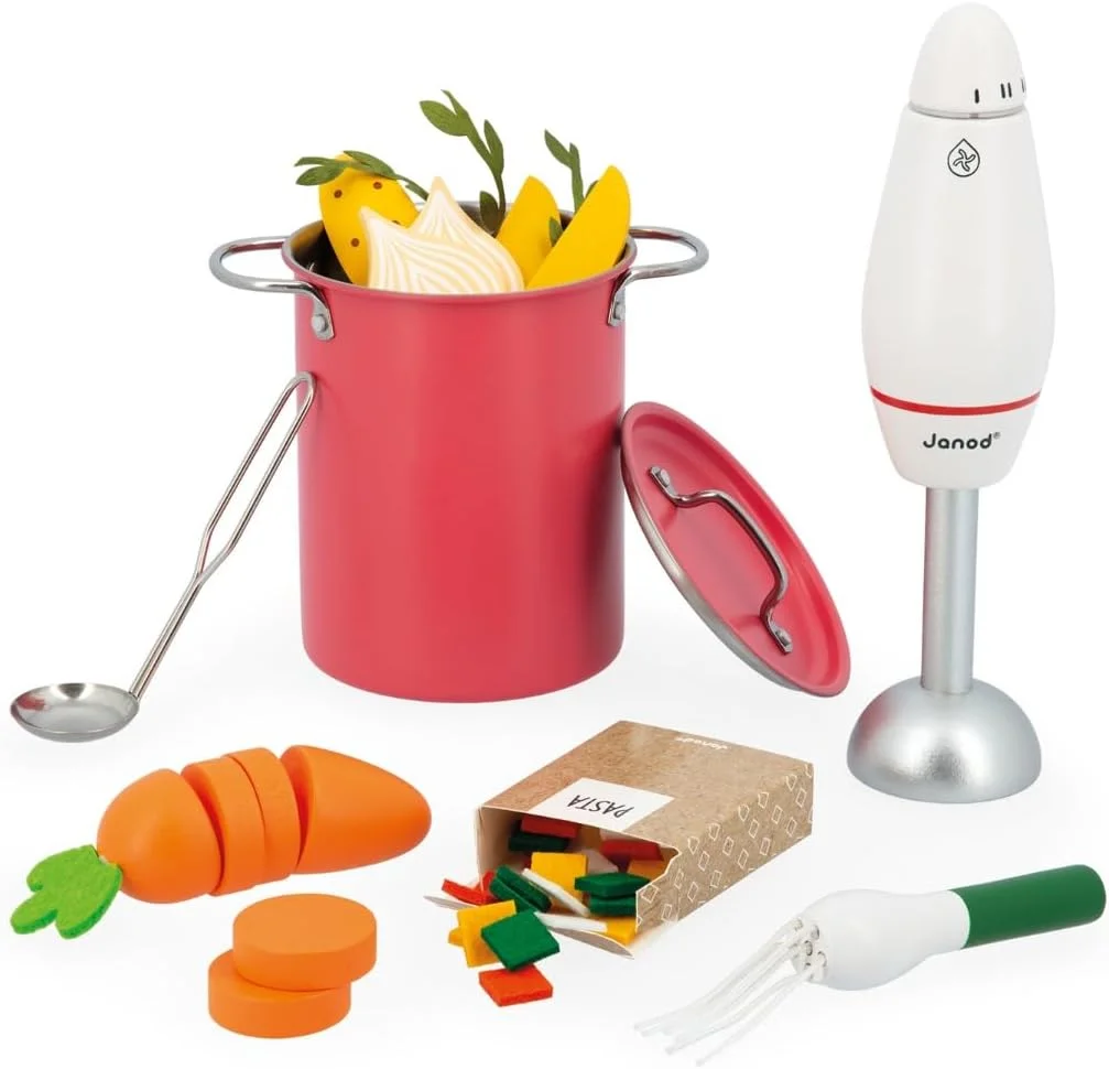 Janod Set Soupe en bois - 43 accessoires dès 3 ans