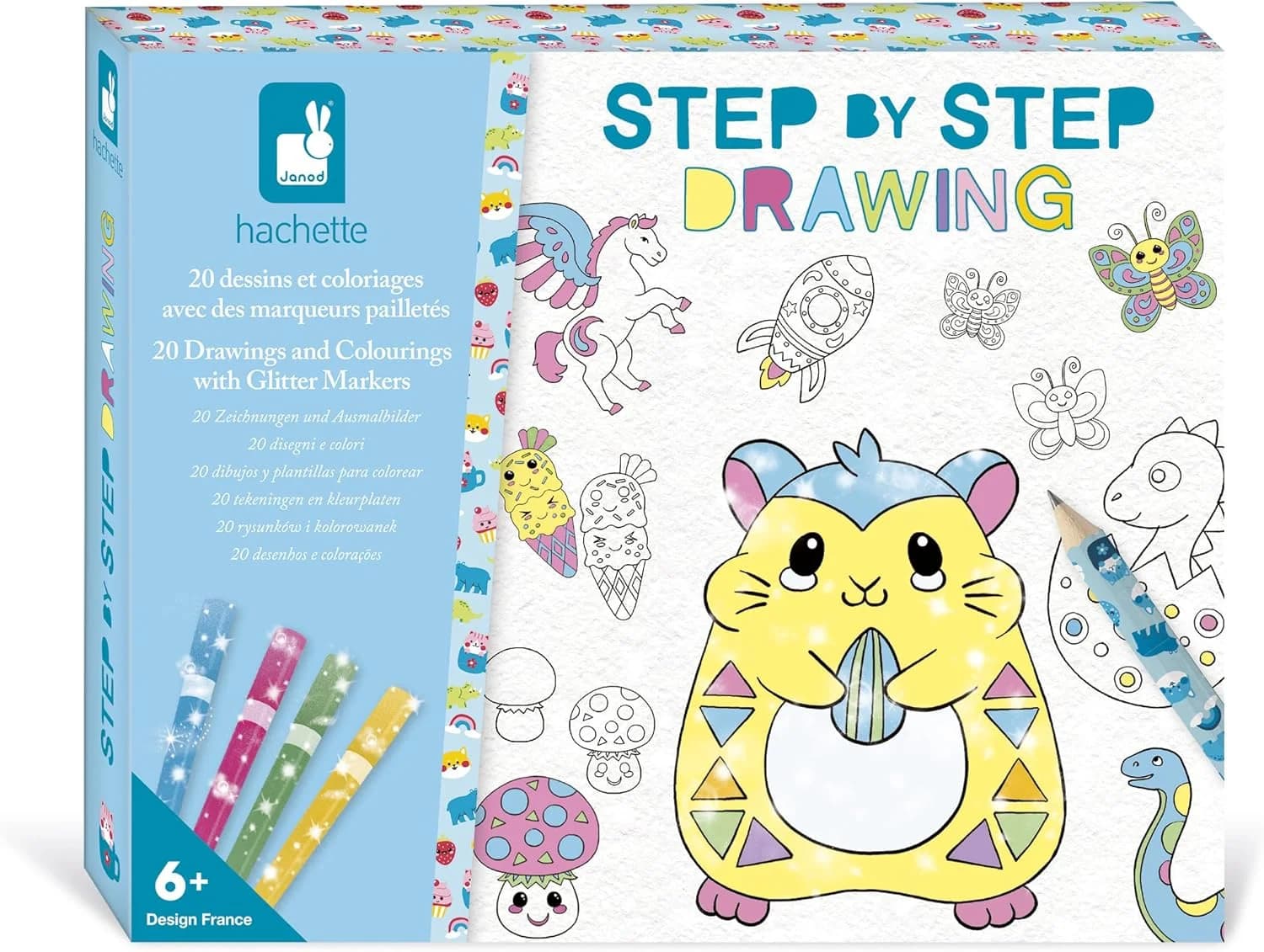 Janod Step by Step Drawing – apprendre à dessiner (20 modèles) (J09157)