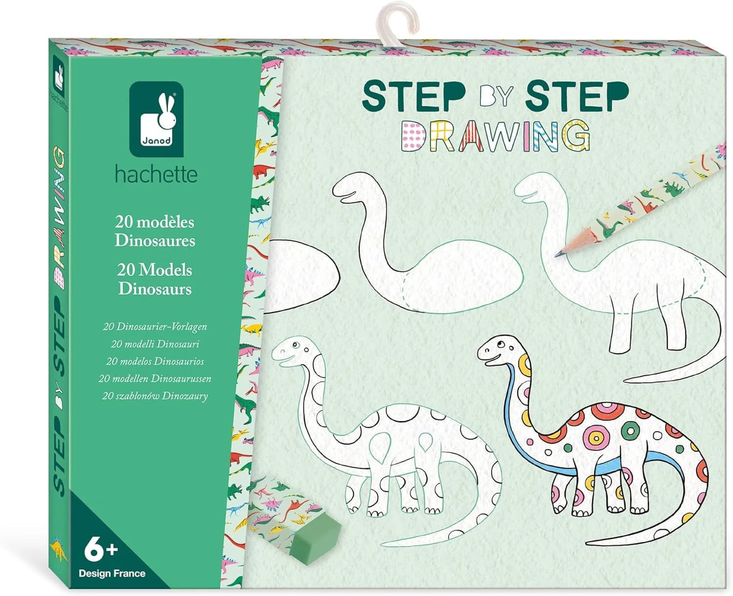 Janod Step by Step Drawing Dinosaures – Kit apprendre à dessiner dès 6 ans