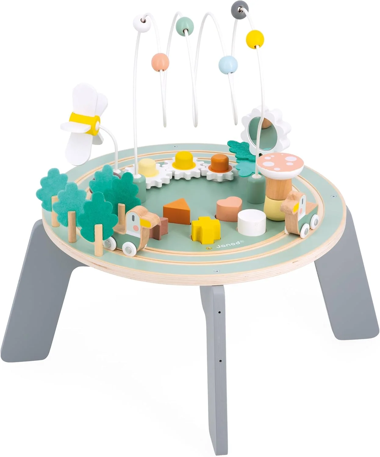 Janod Table d’activités en bois Sweet Cocoon (9 activités) – dès 12 mois