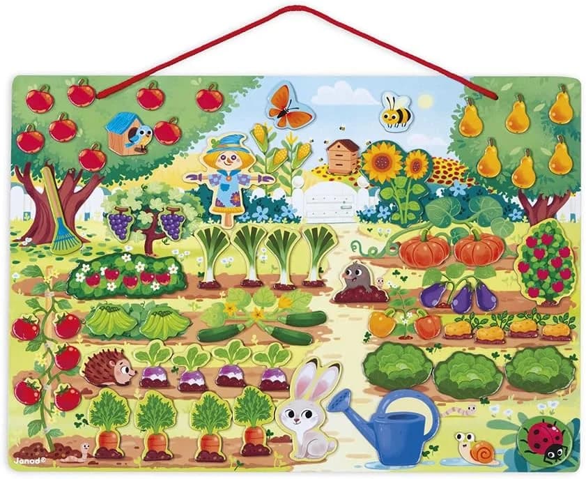 Janod Tableau magnétique Mon Jardin (70 magnets)