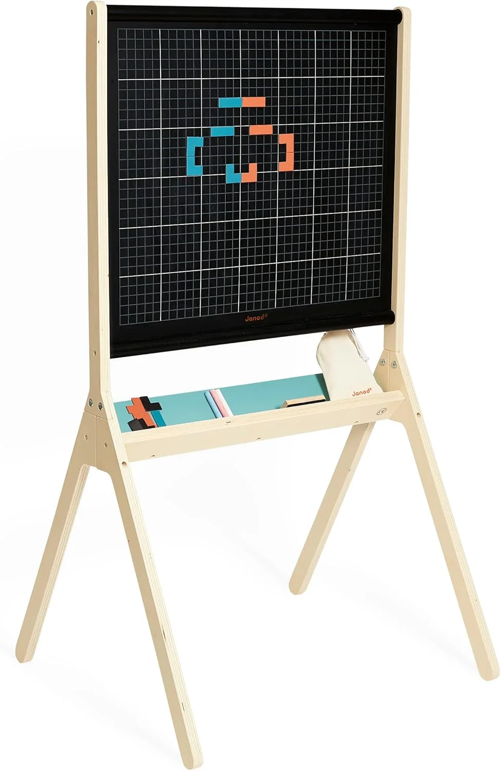 Janod Tableau noir sur pied magnétique + 20 magnets (dès 3 ans)