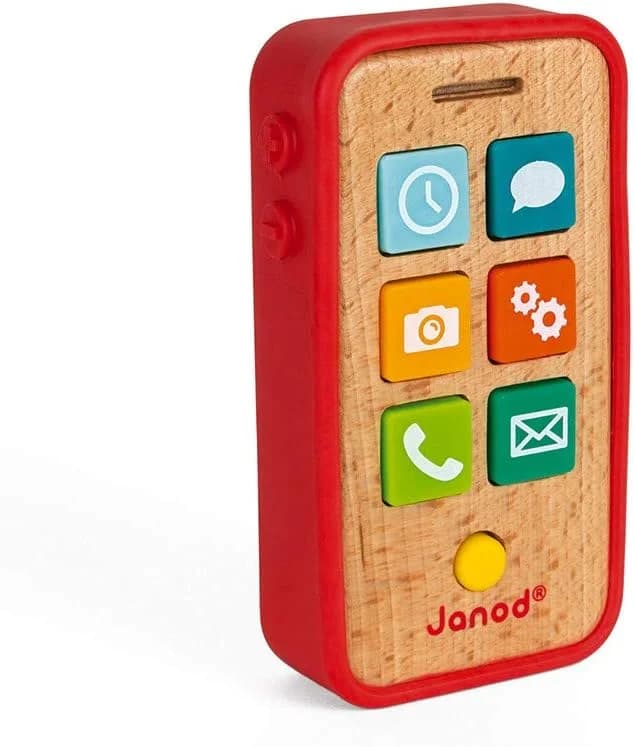 Janod Téléphone sonore en bois pour enfant – 7 touches (18–36 mois)