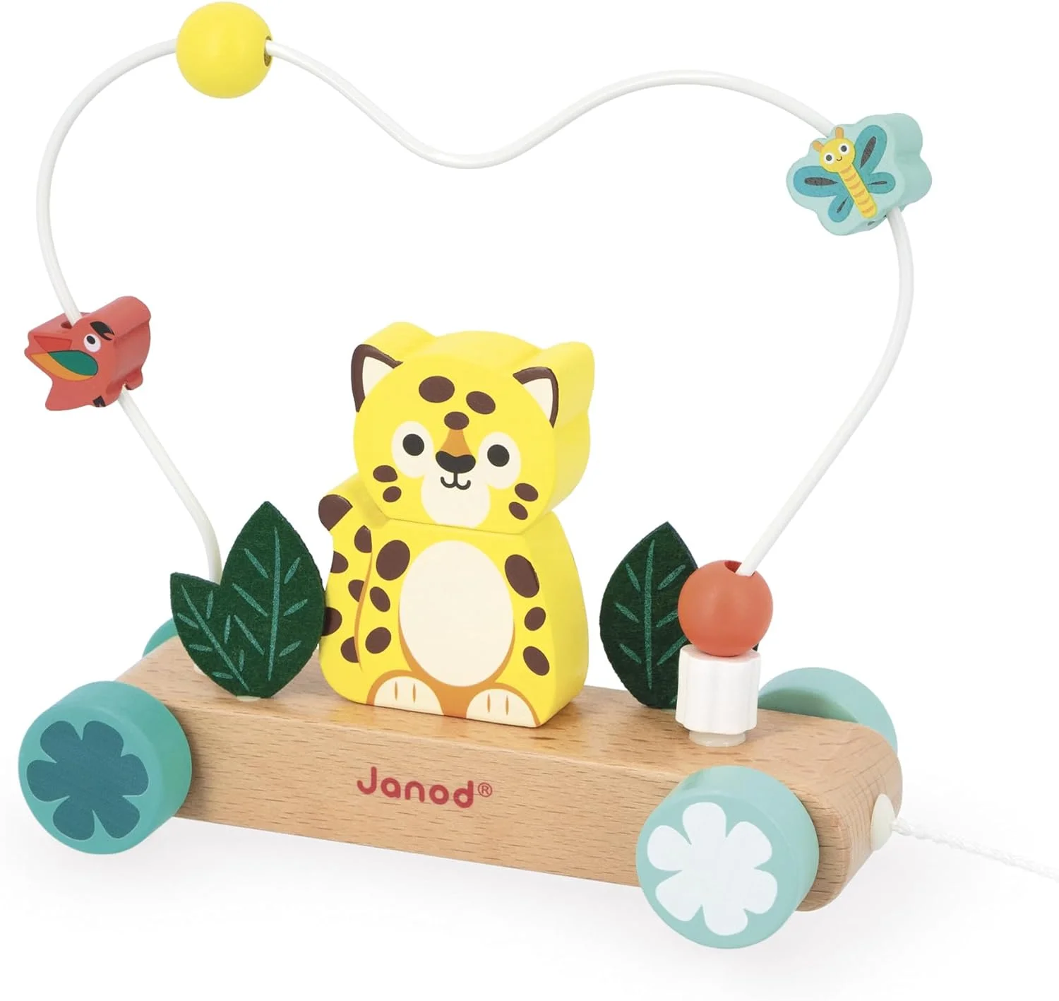 Janod Tigre à tirer avec boulier et circuit de motricité