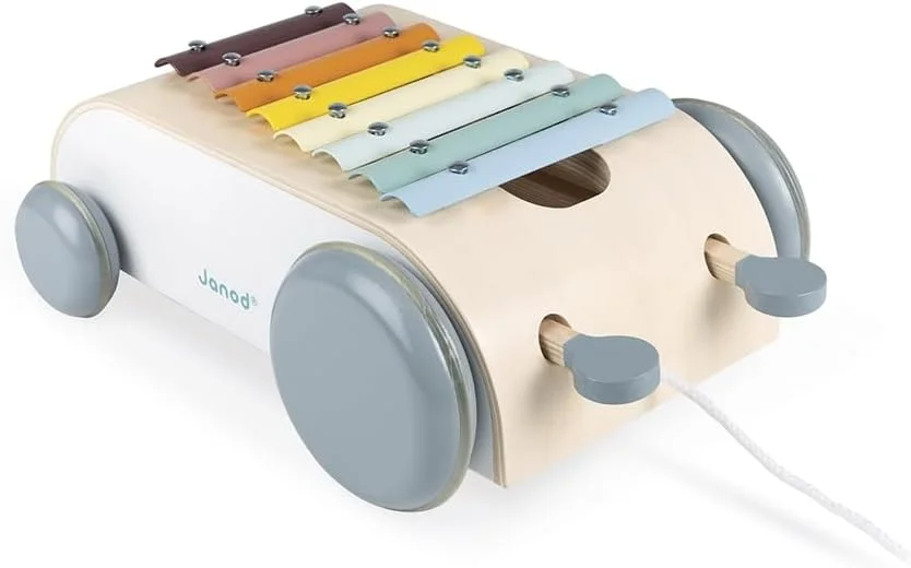 Janod Xylo Roller Sweet Cocoon - Xylophone à tirer en bois