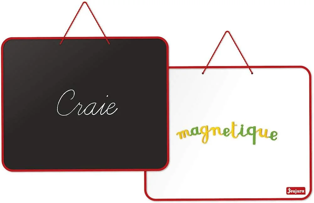 JeuJura ardoise réversible en bois magnétique avec accessoires