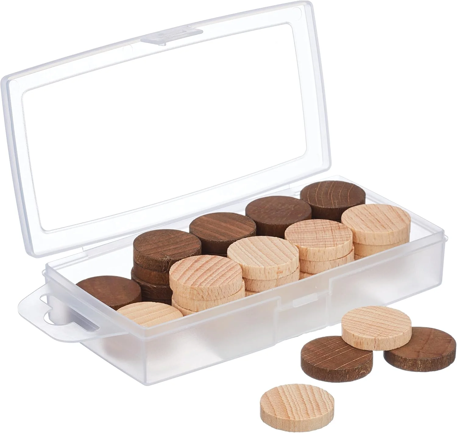 Jeujura boîte 40 pions de dames en bois