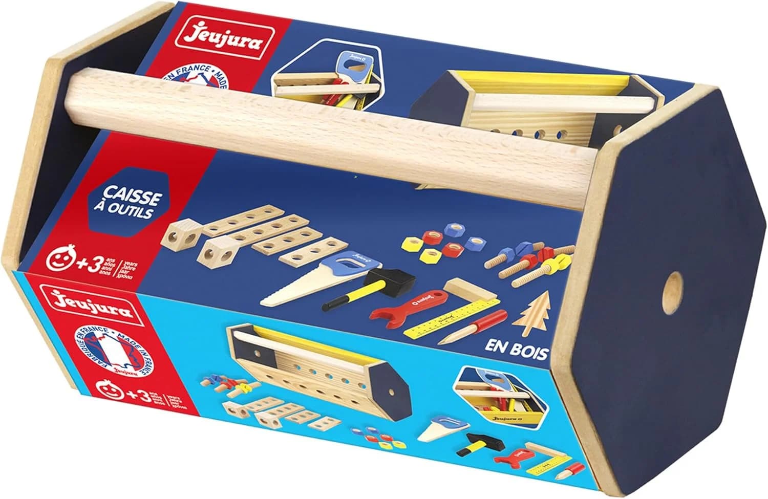 JeuJura caisse à outils en bois enfant avec accessoires