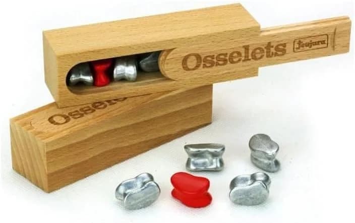 Jeujura coffret d'osselets en métal