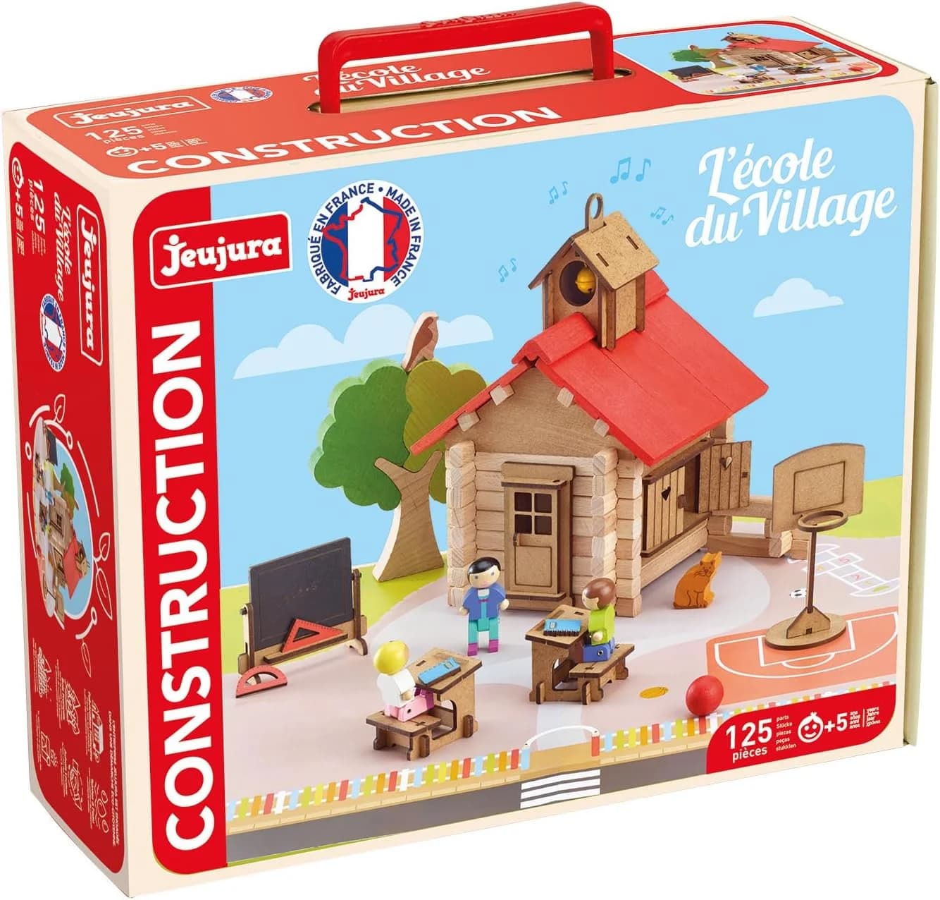 JeuJura École du village en bois - jeu de construction 125 pièces