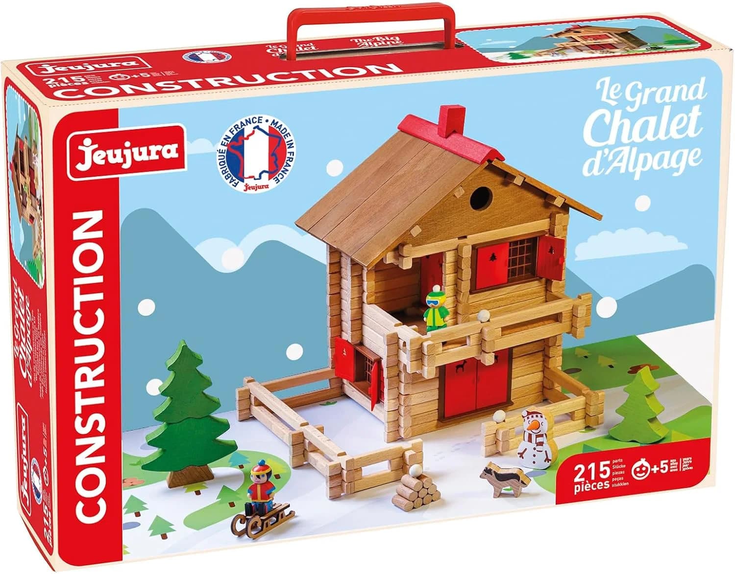 JeuJura Grand chalet d'alpage en bois - jeu de construction 215 pièces