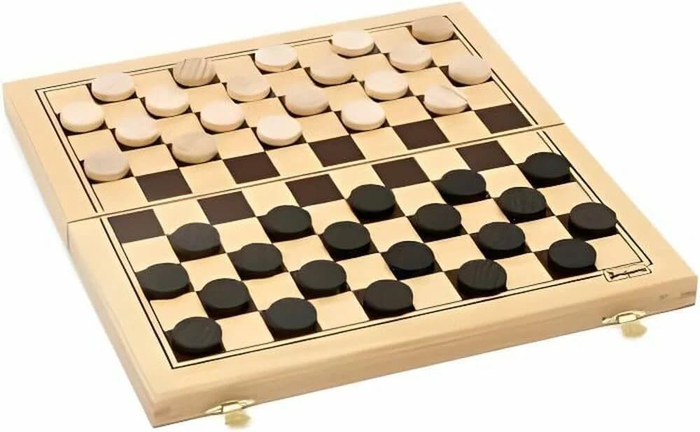 JeuJura Jeu de Dames en Bois - Coffret Pliant