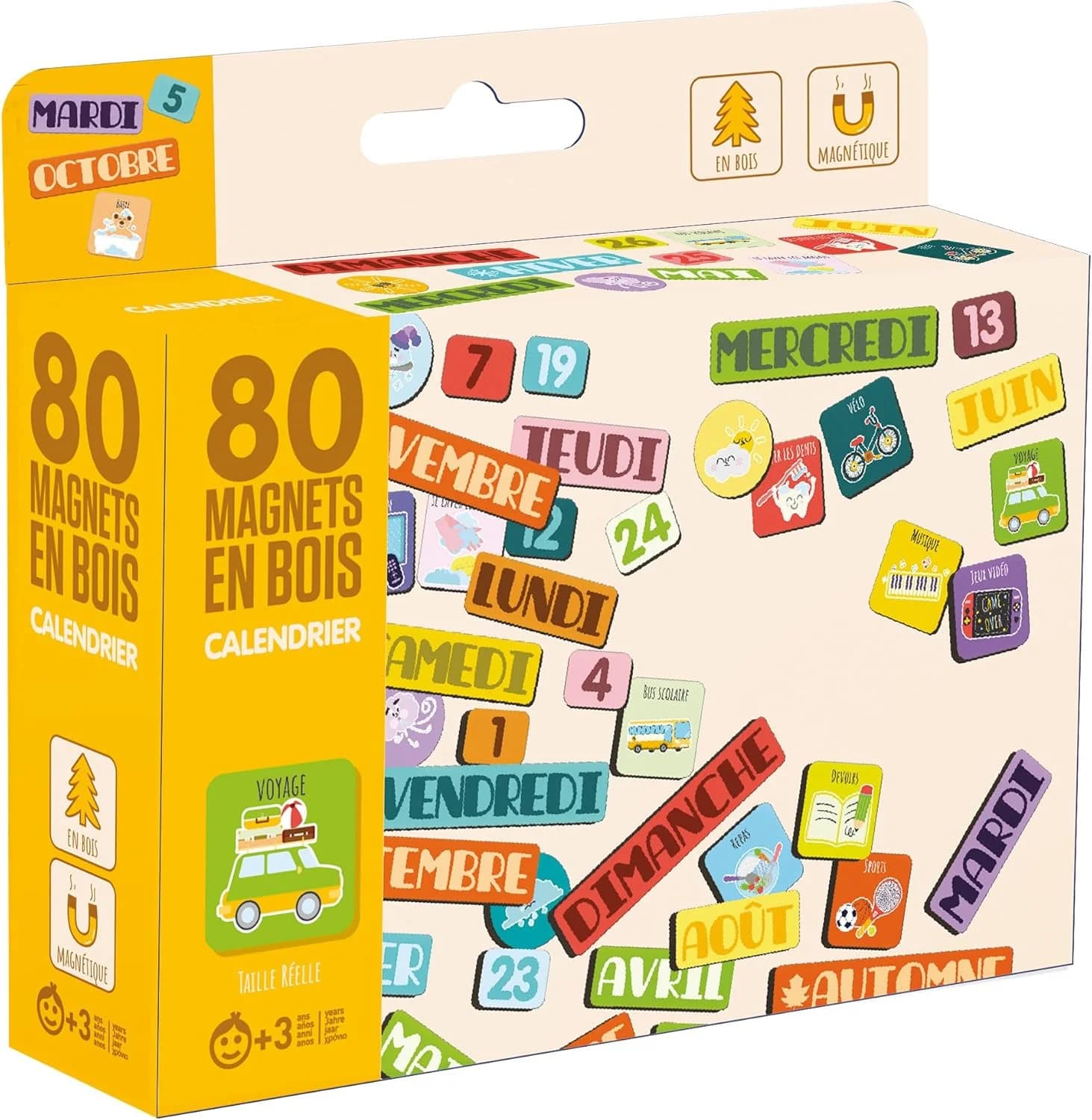 JeuJura magnets calendrier en bois 80 pièces