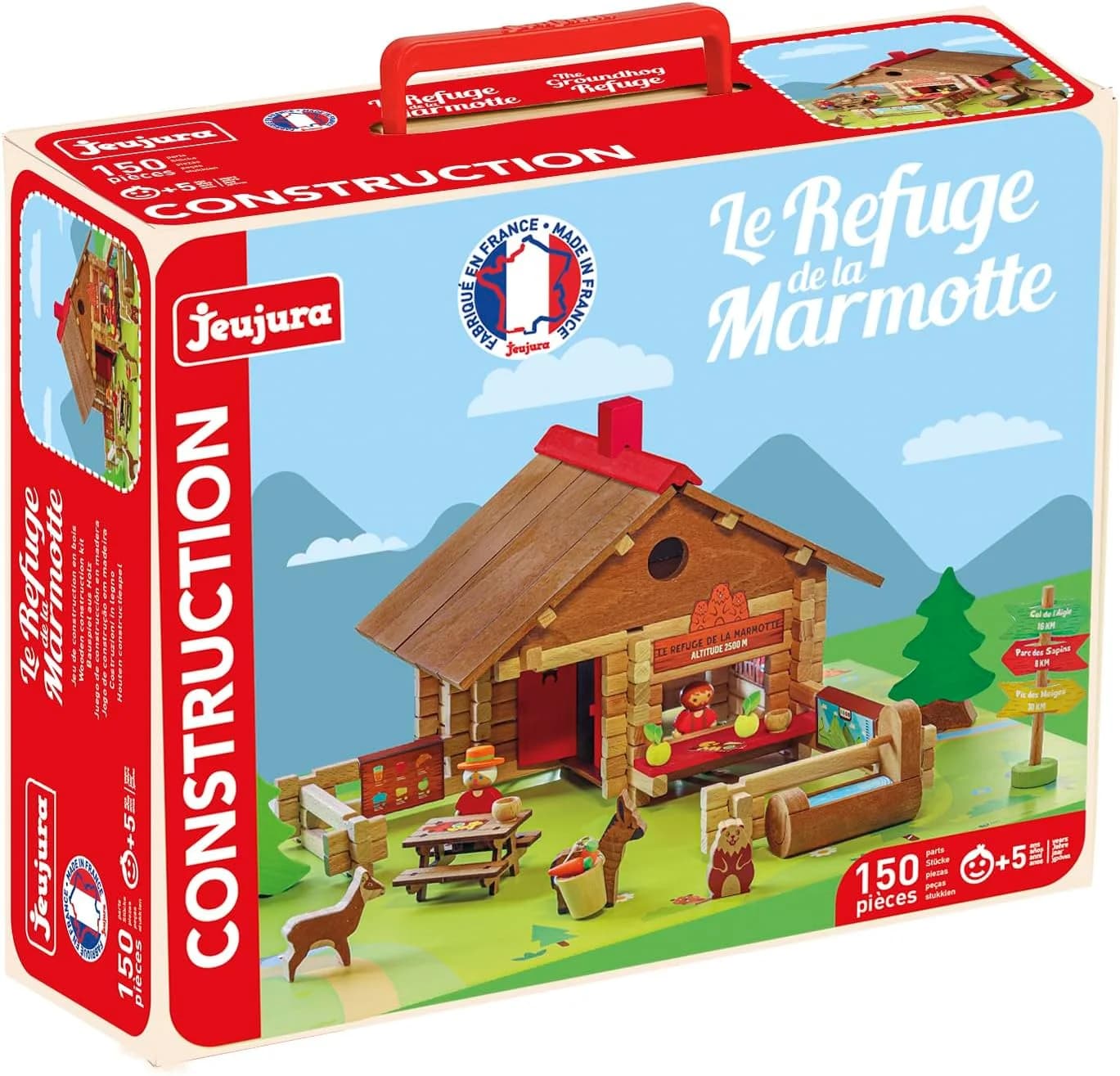 JeuJura Refuge de la marmotte en bois - jeu de construction 150 pièces