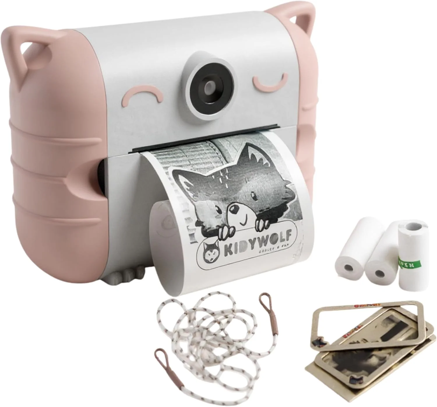 KIDYWOLF Kidyprint Rose - Appareil photo instantané enfant