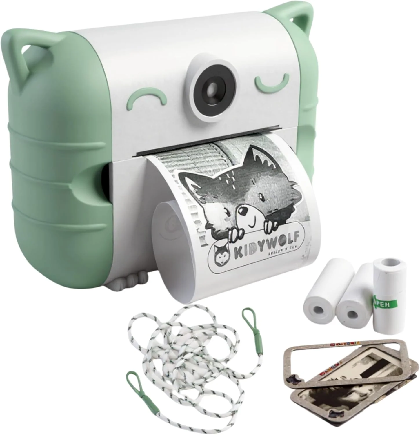 KIDYWOLF Kidyprint Vert - Appareil photo instantané enfant