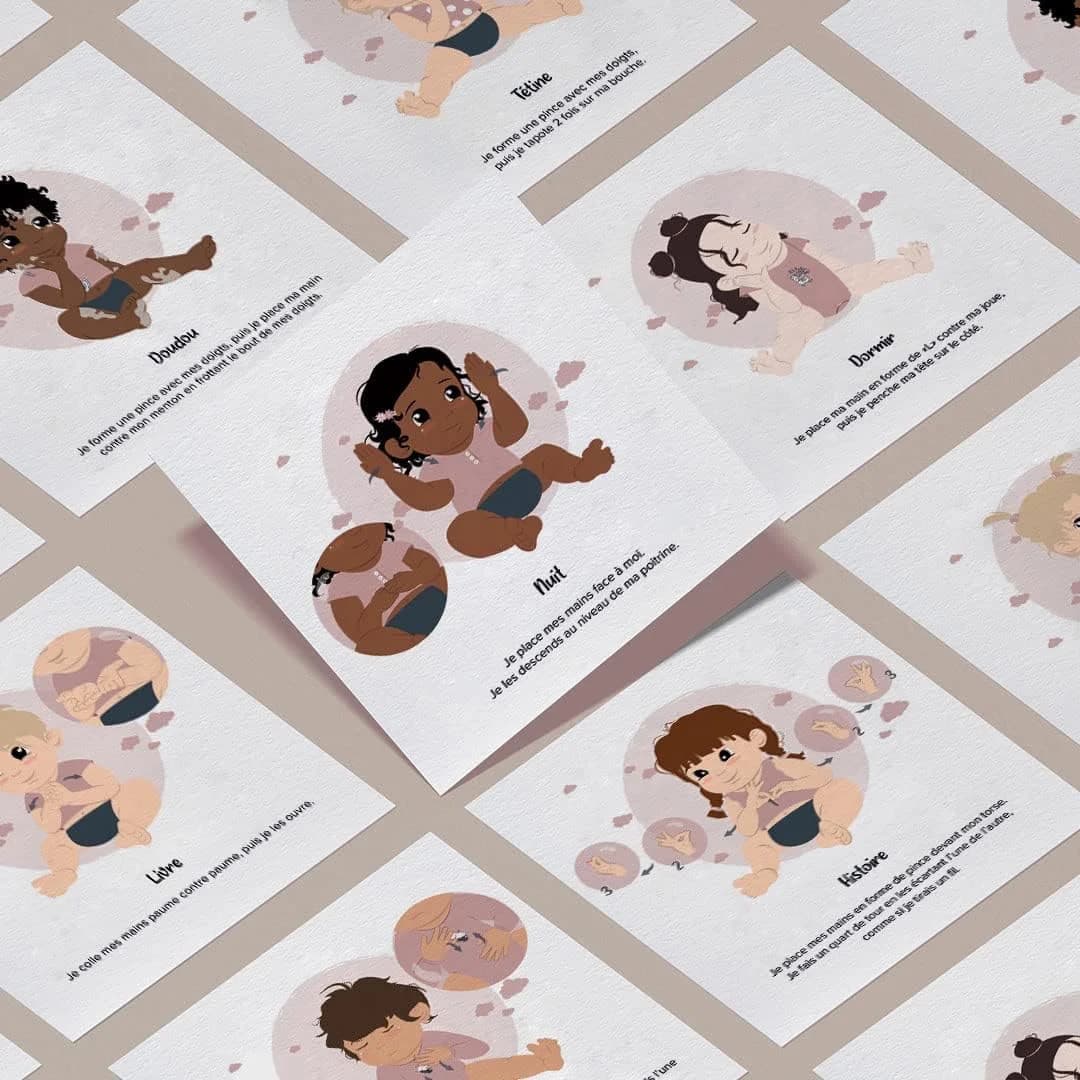 L'Atelier Gigogne - Cartes bébé signe Mon Rituel du Soir