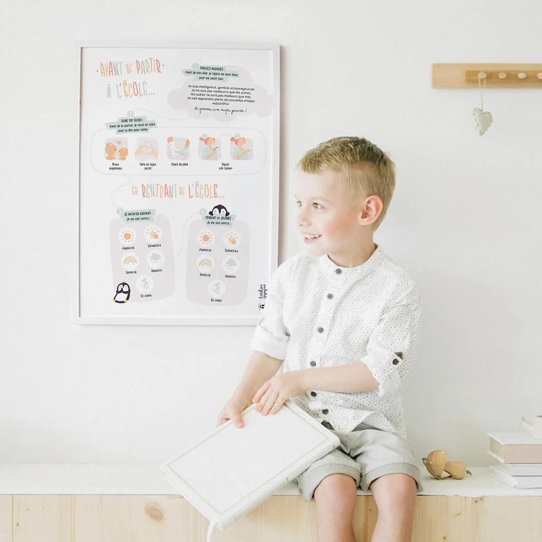 L'Atelier Gigogne Poster départ à l'école enfant