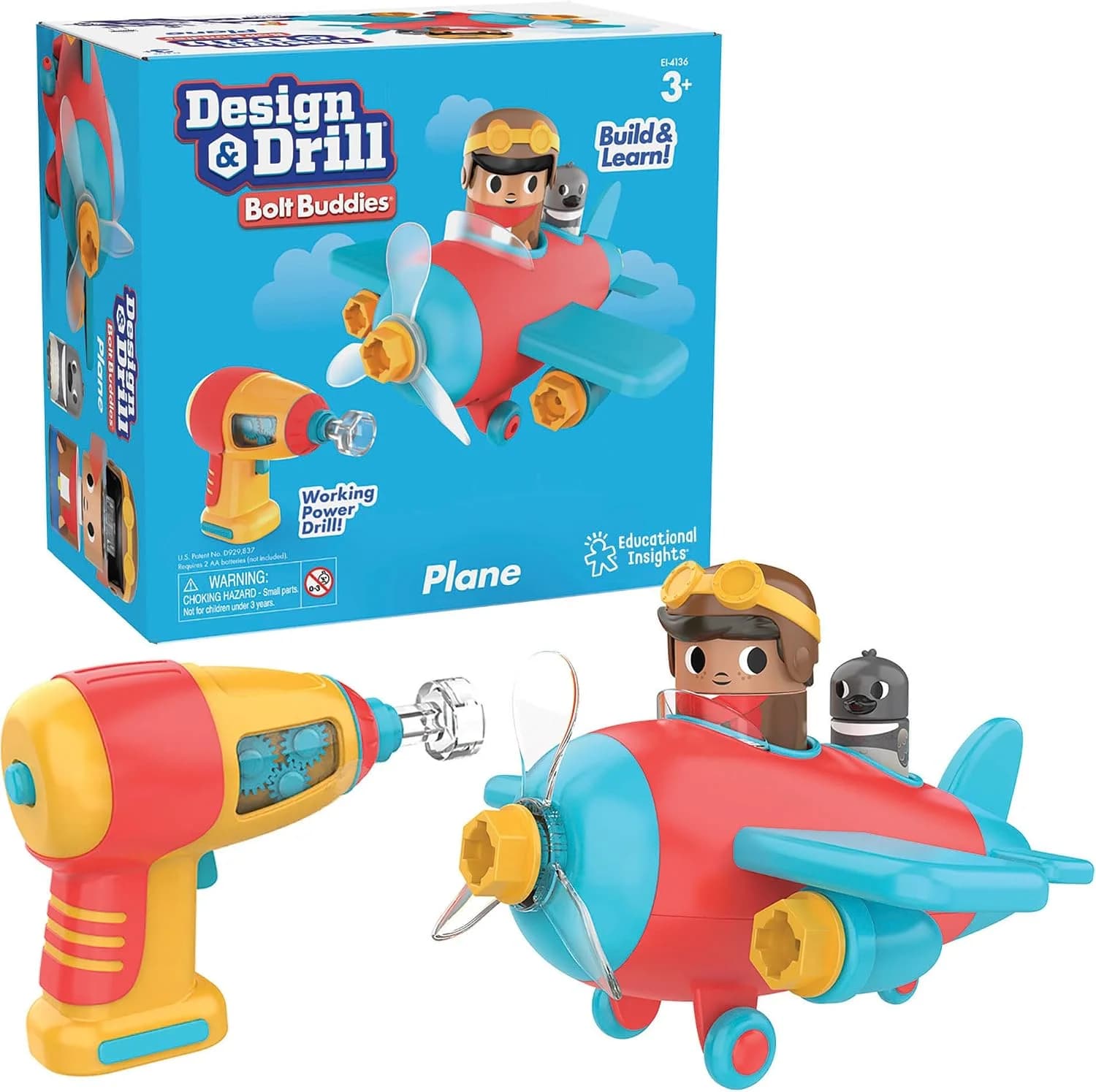 Learning Resources Bolt Buddies, avion à visser