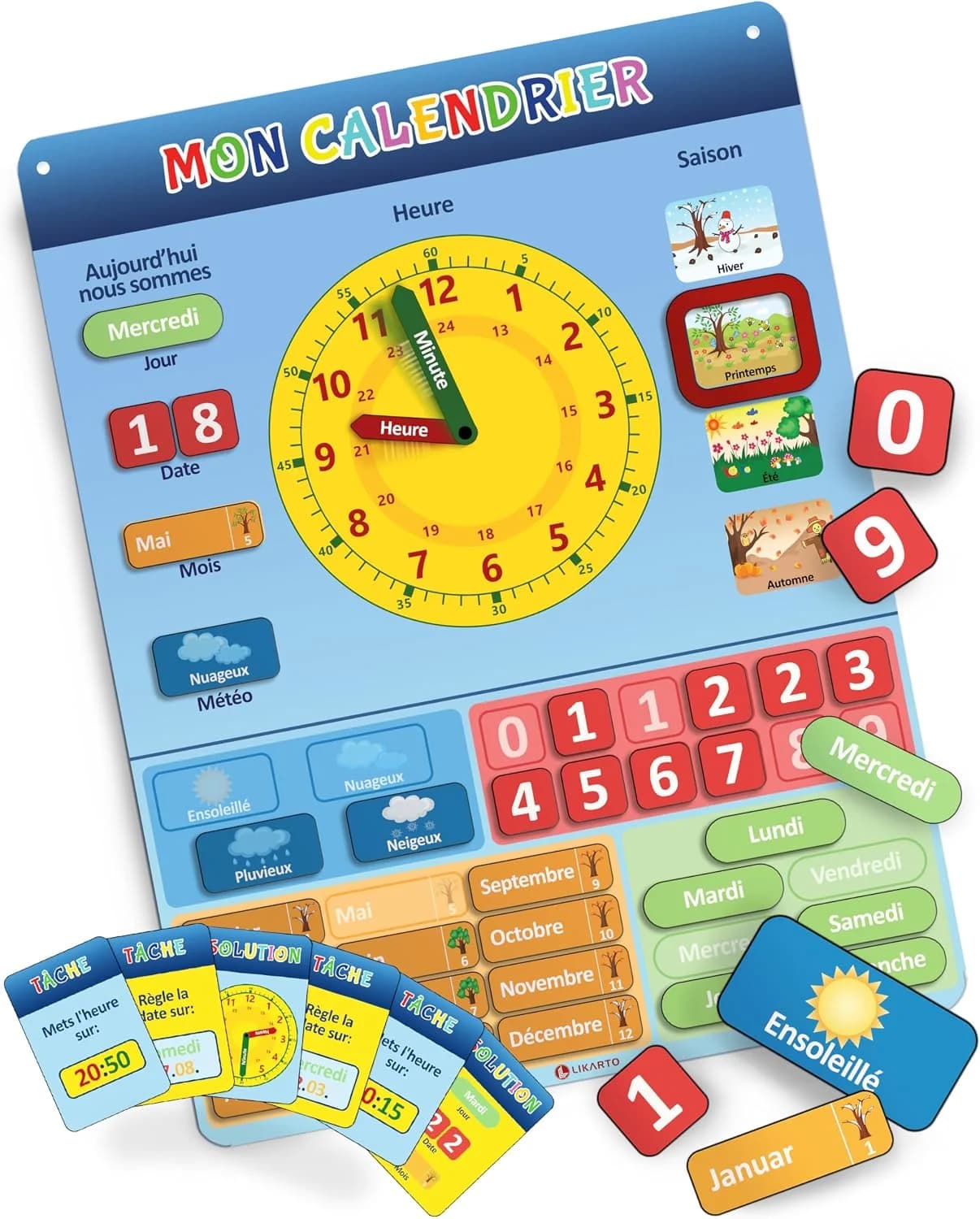 LIKARTO Mon premier calendrier magnétique enfant