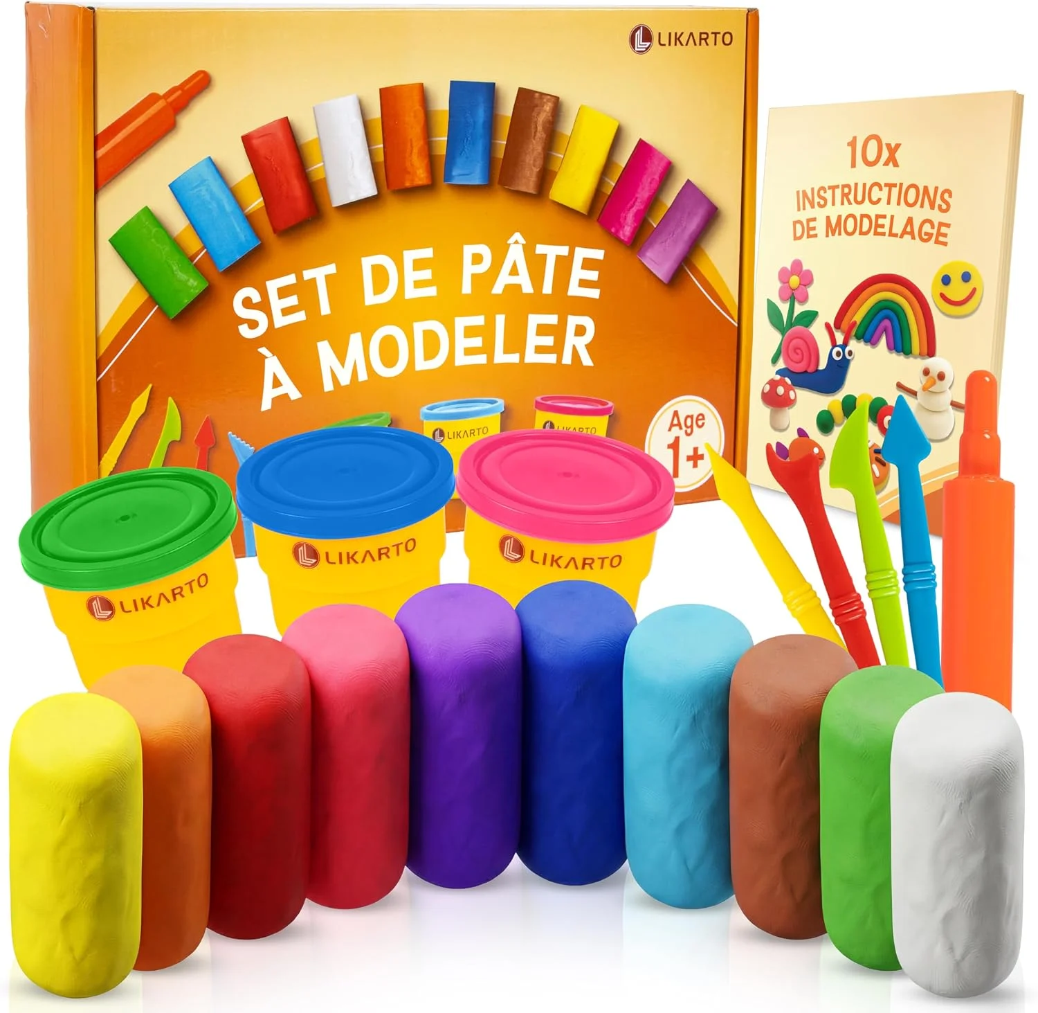 LIKARTO Set de pâte à modeler végane dès 1 an