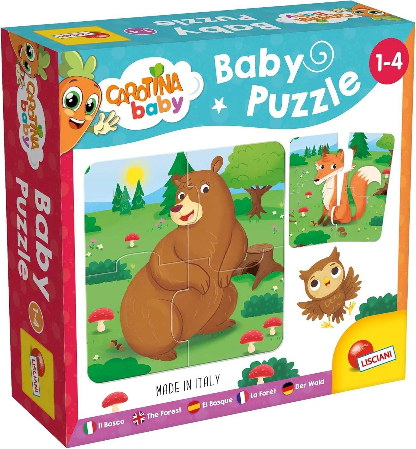 Lisciani Carotina Baby - 6 puzzles Animaux de la forêt