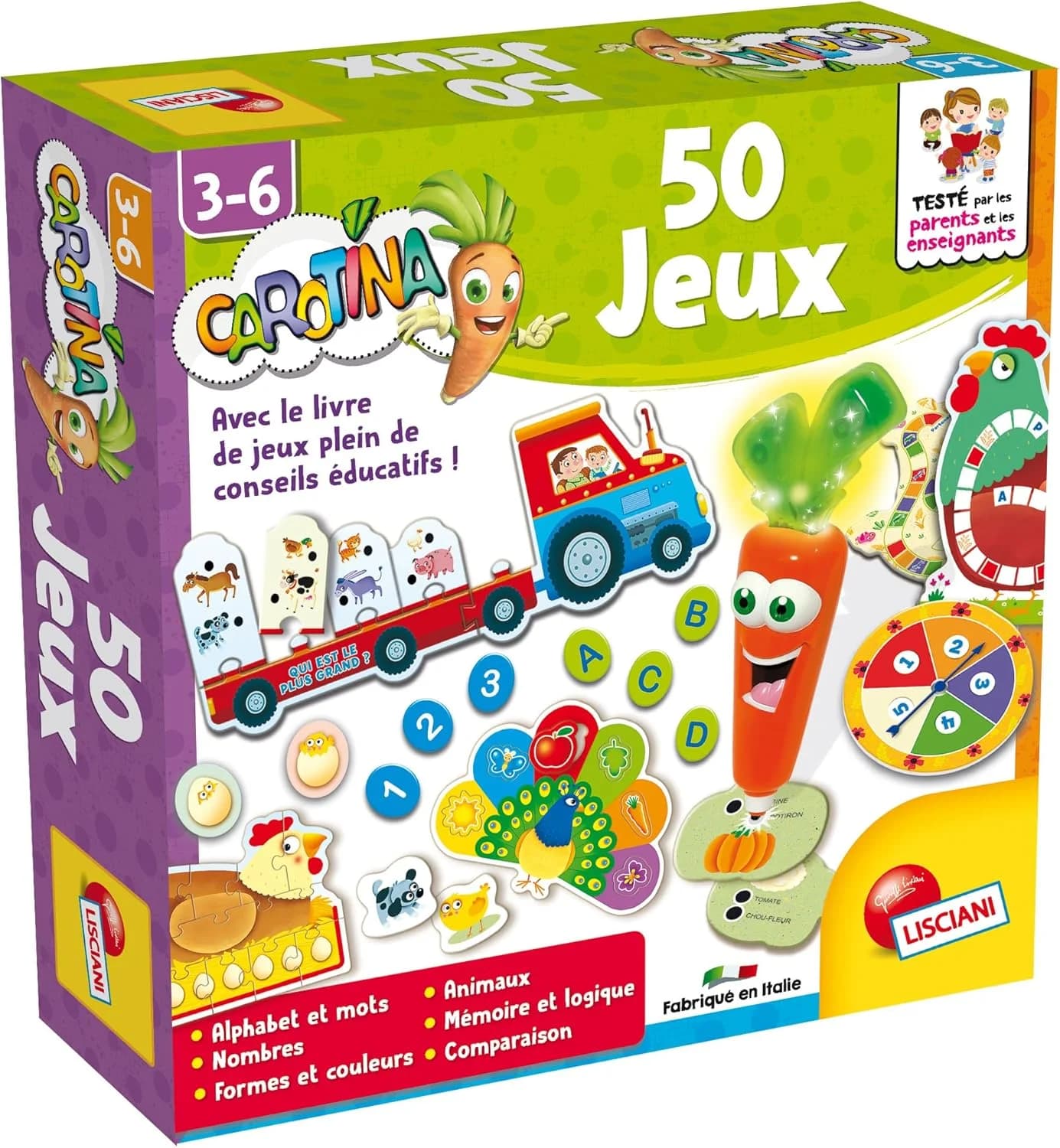 Lisciani Carotina - Coffret 50 jeux éducatifs avec stylo parlant
