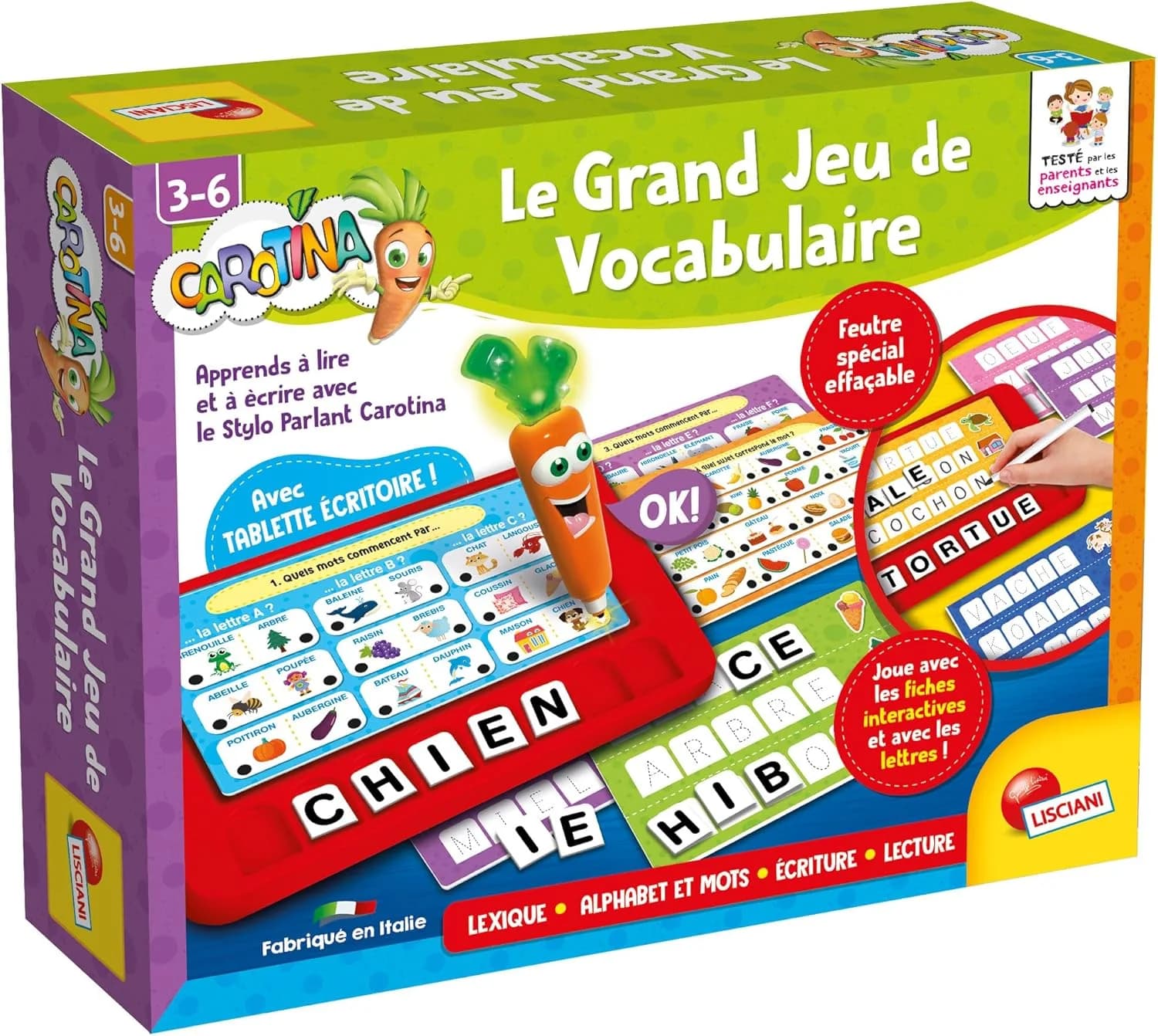 Lisciani Carotina Le Grand Jeu de Vocabulaire - Stylo parlant