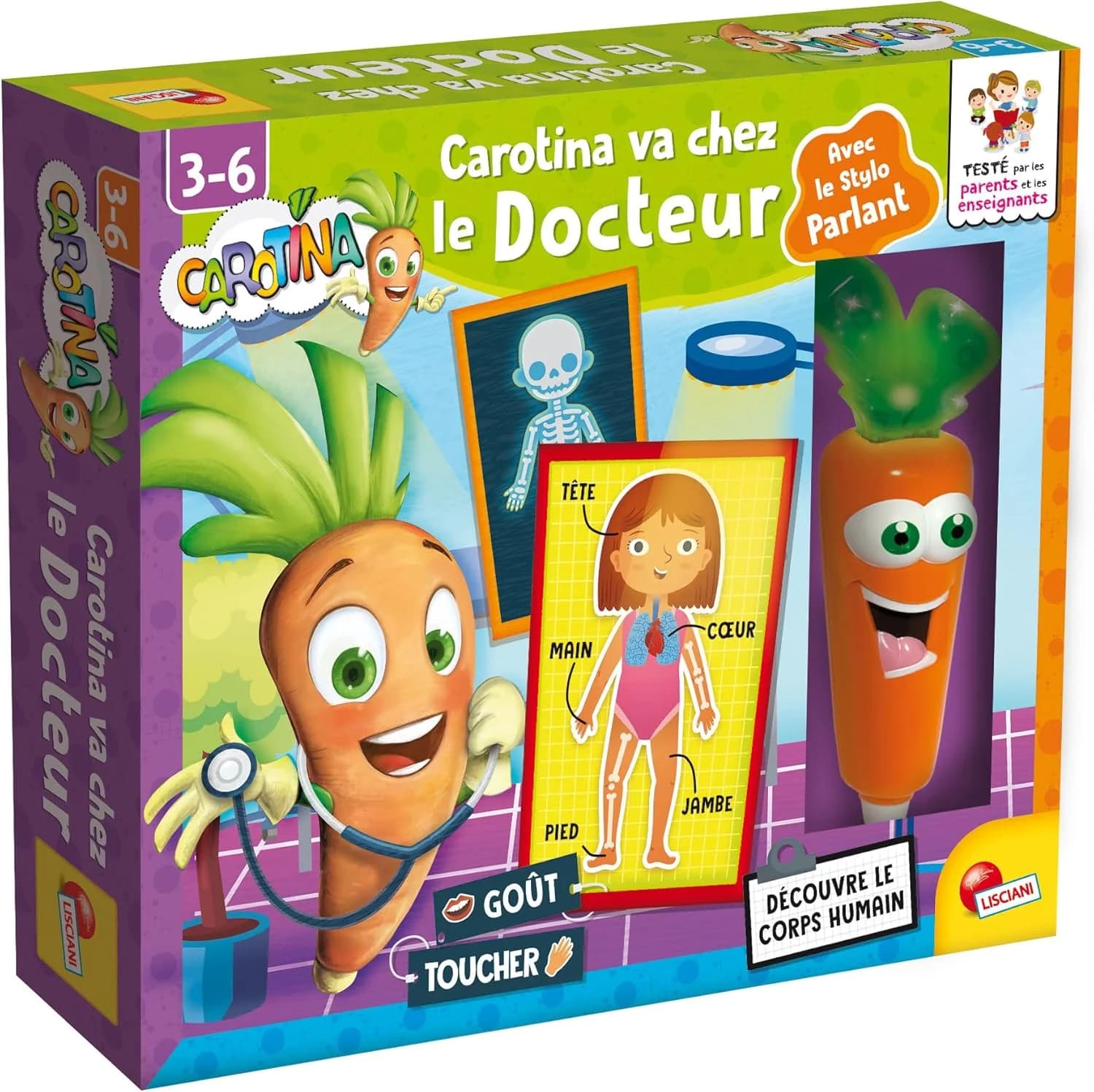 Lisciani Carotina Va chez le Docteur - Stylo parlant corps humain