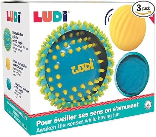 Ludi - 3 balles sensorielles texturées bébé dès 6 mois