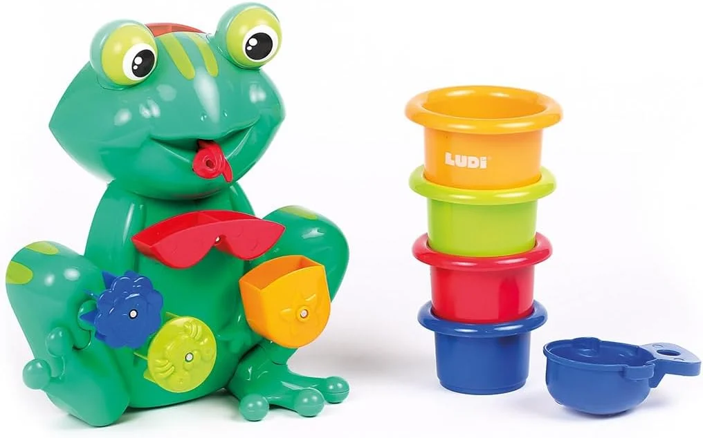 Ludi - Coffret de bain grenouille avec moulin à eau et gobelets