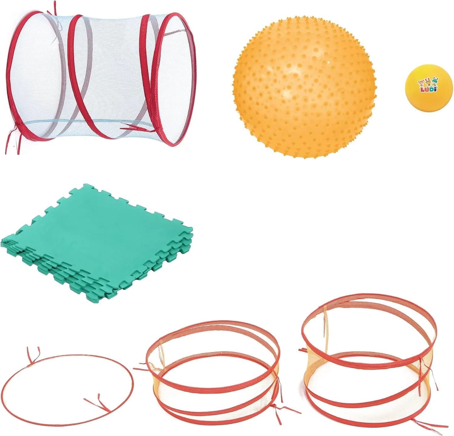 Ludi parcours de motricité bébé avec tunnel et arceaux