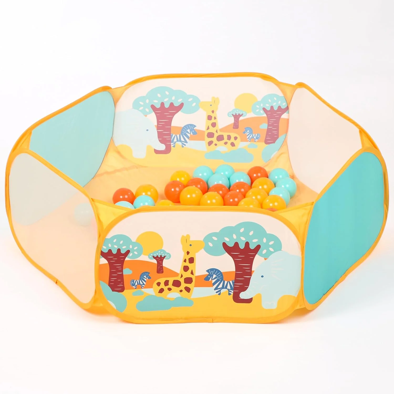 Ludi - Piscine à balles octogonale jungle avec 40 balles