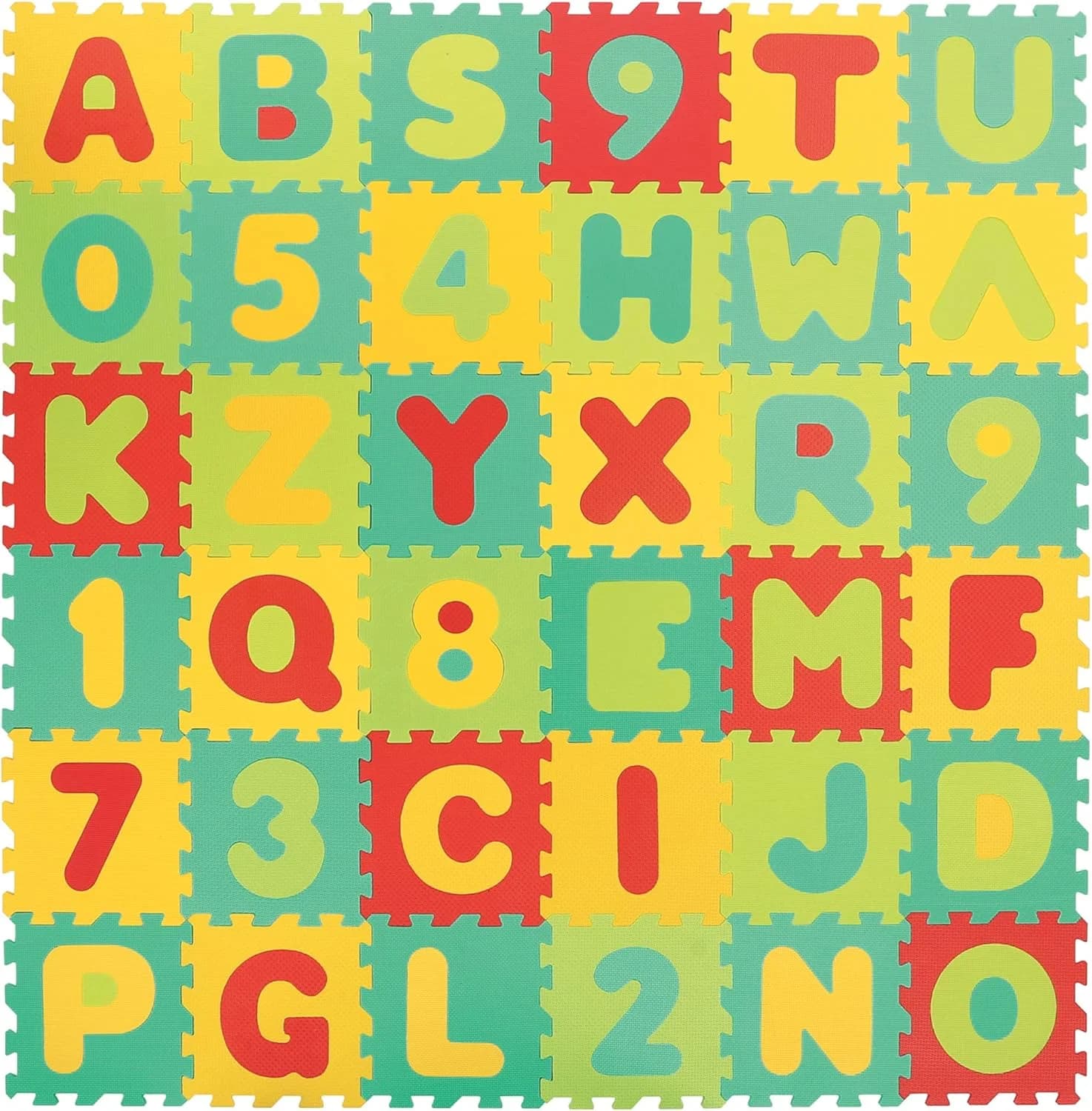 Ludi tapis d’éveil mousse lettres et chiffres 36 dalles