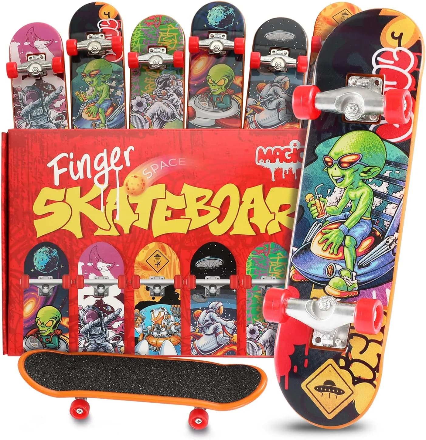 Magicat, lot de 6 finger skates thème espace