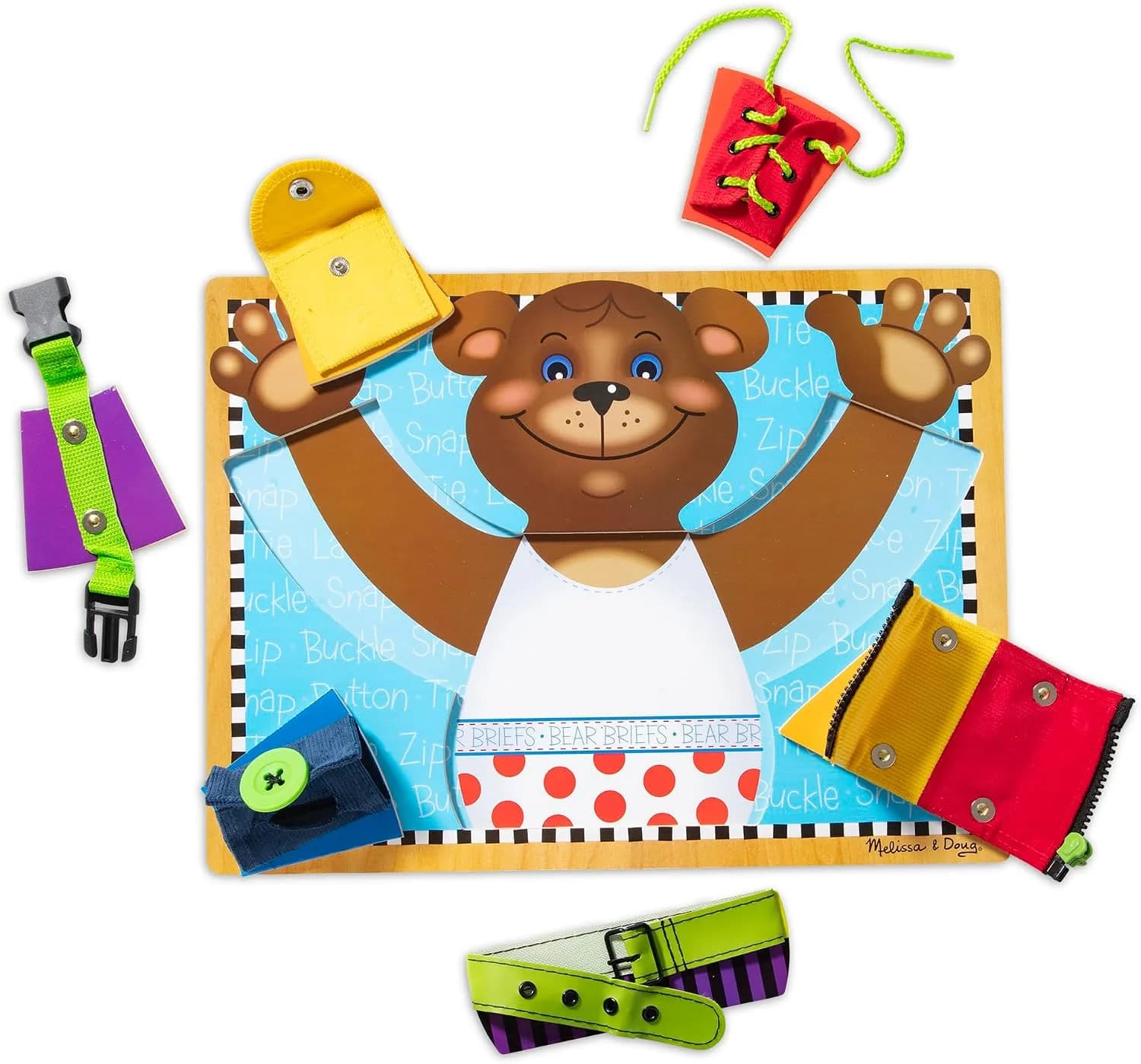 Melissa & Doug Planche d'habillage, 6 fermetures