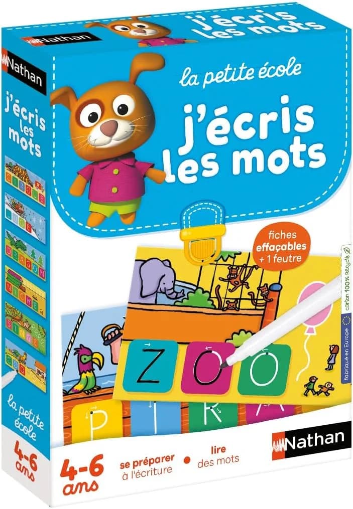 Nathan J'écris les mots, 30 fiches effaçables