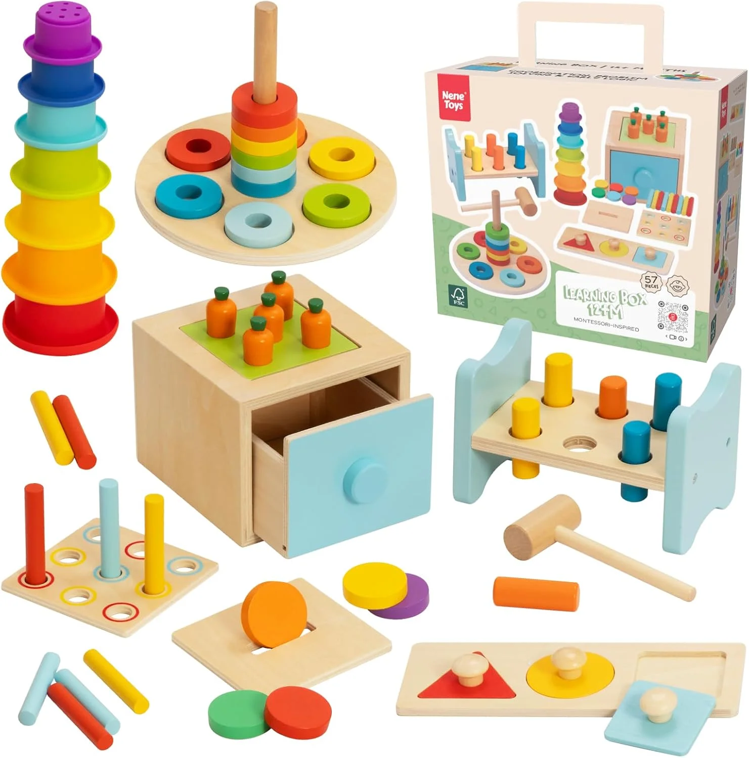 Nene Toys Coffret Montessori 7 activités en bois